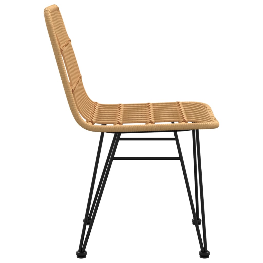 Stylish PE Rattan Garden Chairs Set, 2 pcs, 48x62x84 cm, Black