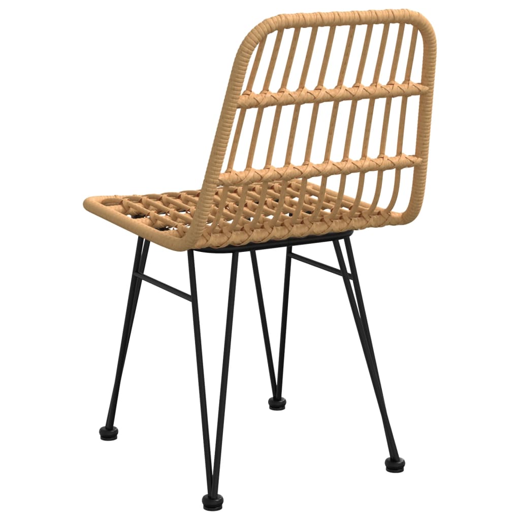 Stylish PE Rattan Garden Chairs Set, 2 pcs, 48x62x84 cm, Black