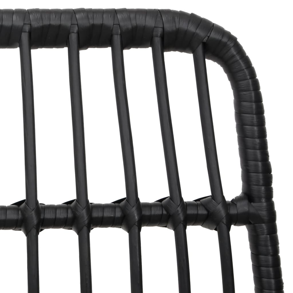 2-Piece Black PE Rattan Garden Chairs, 48x62x84 cm