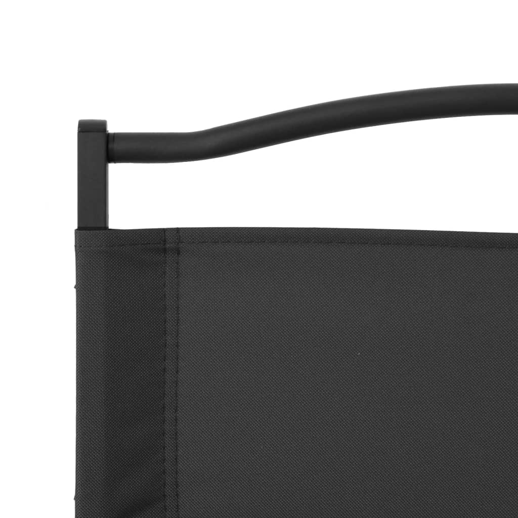 2 Pcs Black Camping Chairs, 54x43x59cm, Durable Oxford Fabric