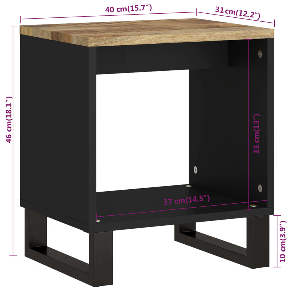 Coffee Table 40x31x46 cm Solid Wood Mango&Engineered Wood