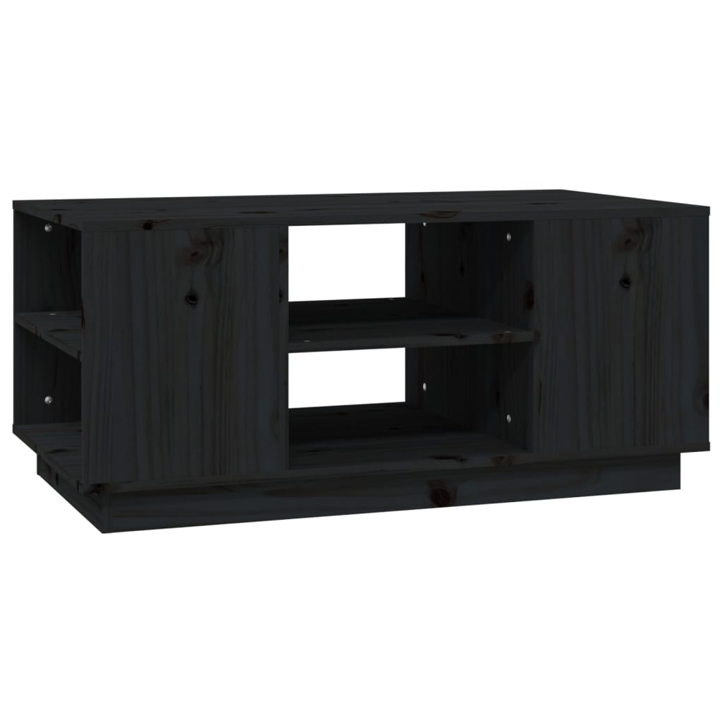 Coffee Table Black 90x49x40.5 cm Solid Wood Pine