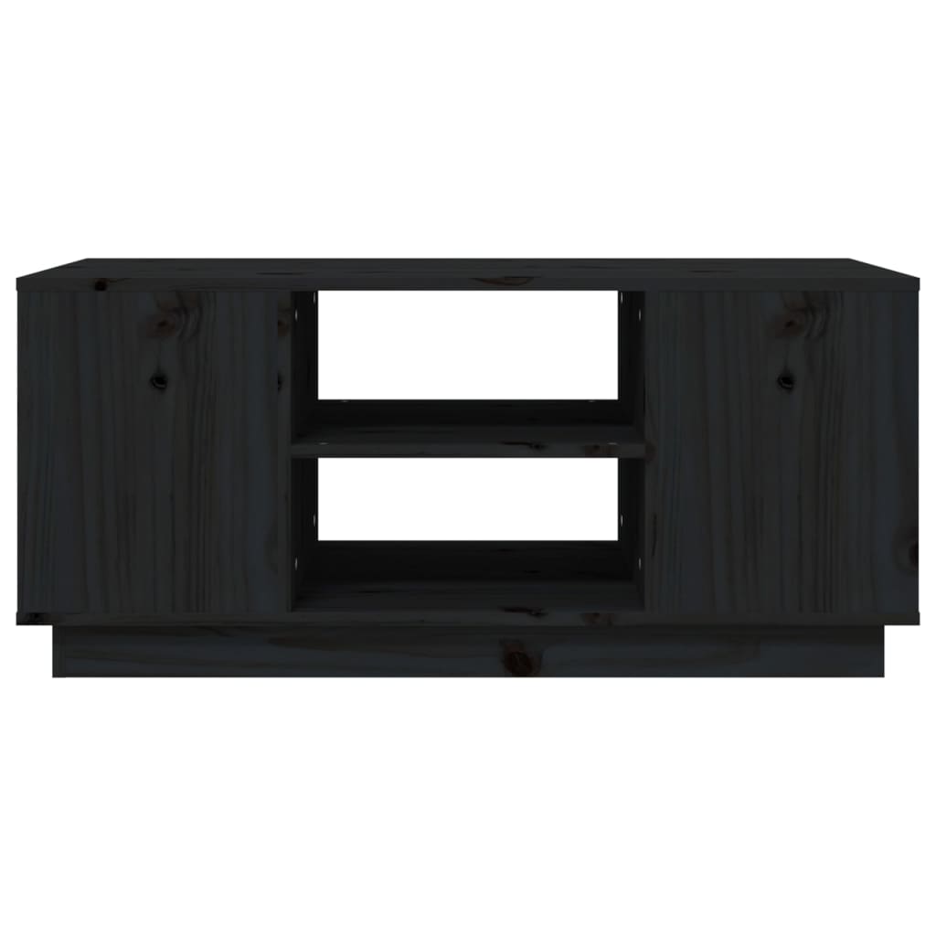 Coffee Table Black 90x49x40.5 cm Solid Wood Pine