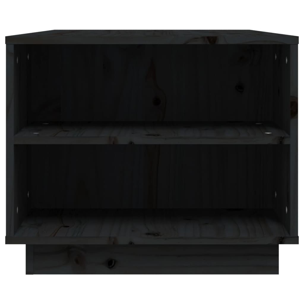 Coffee Table Black 90x49x40.5 cm Solid Wood Pine
