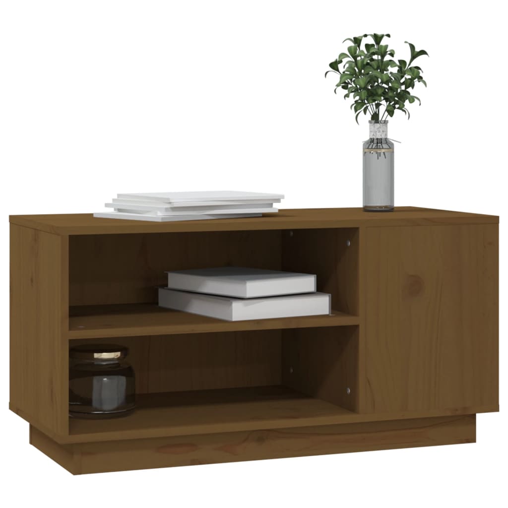 TV Cabinet Honey Brown 80x35x40.5 cm Solid Wood Pine