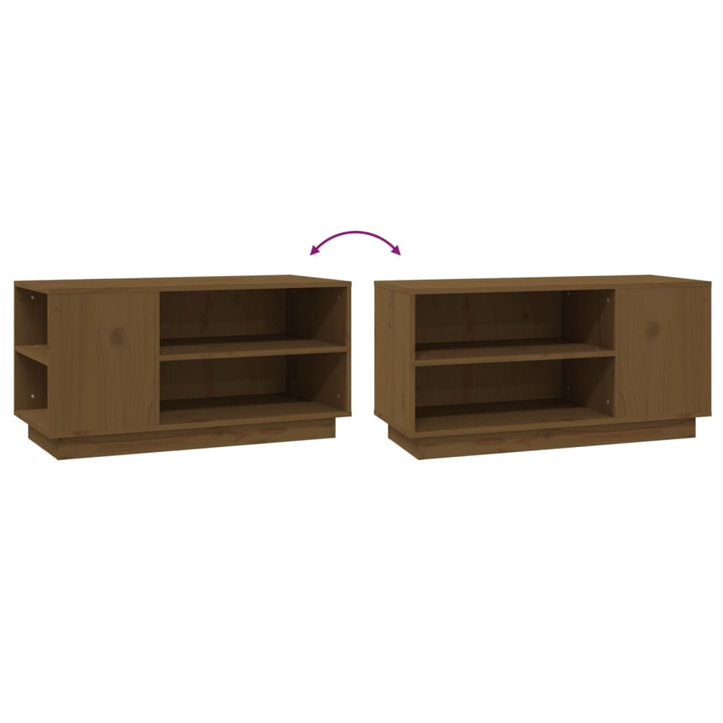 TV Cabinet Honey Brown 80x35x40.5 cm Solid Wood Pine