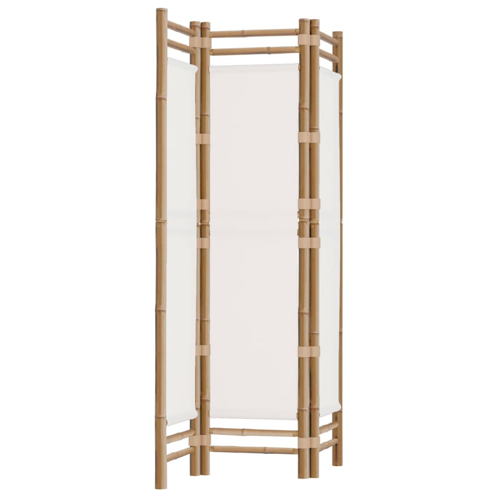 Bamboo & Canvas 3-Panel Room Divider, Folding, 120 cm