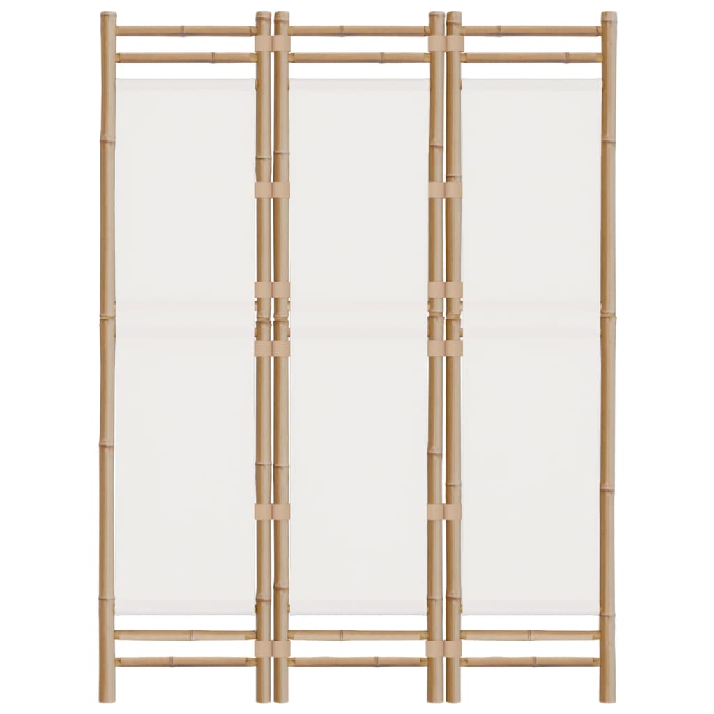 Bamboo & Canvas 3-Panel Room Divider, Folding, 120 cm