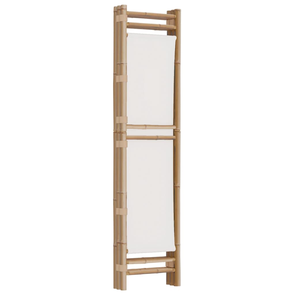Bamboo & Canvas 3-Panel Room Divider, Folding, 120 cm