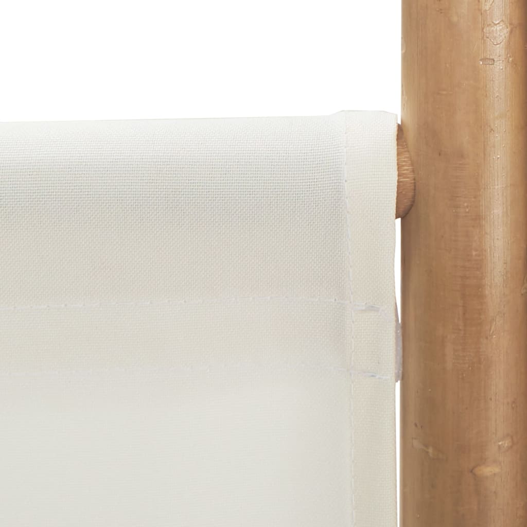 Bamboo & Canvas 3-Panel Room Divider, Folding, 120 cm