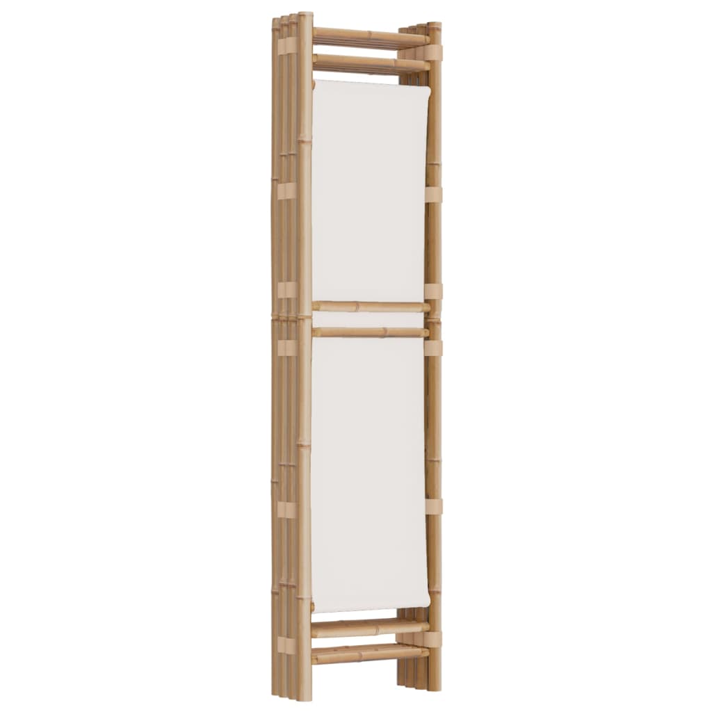 Bamboo & Canvas Folding Room Divider, 4-Panel, 160 cm