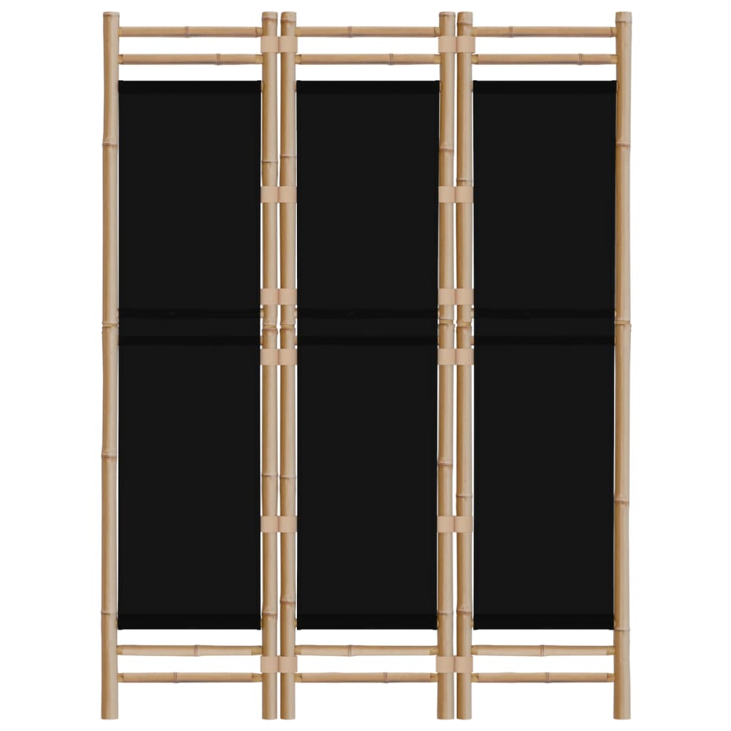 Bamboo & Canvas 3-Panel Room Divider, 120 cm Folding Screen