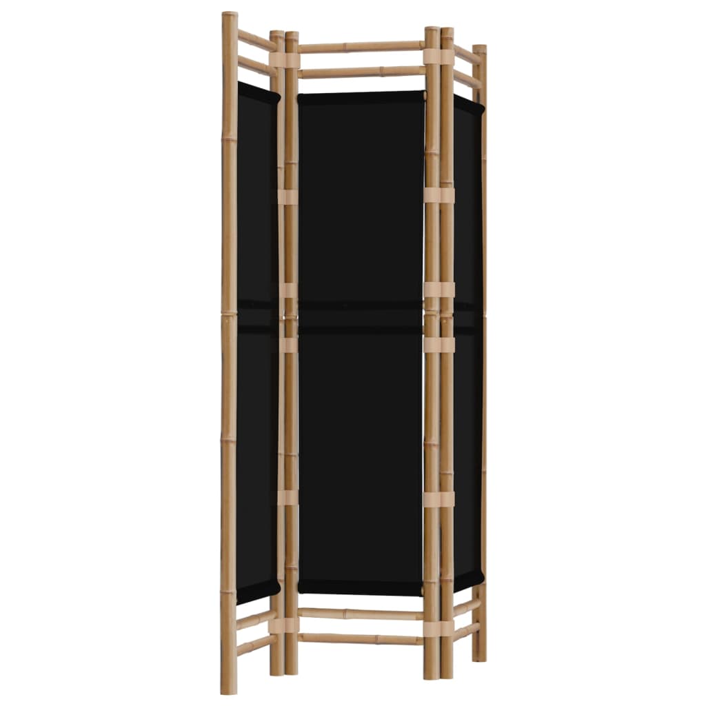 Bamboo & Canvas 3-Panel Room Divider, 120 cm Folding Screen