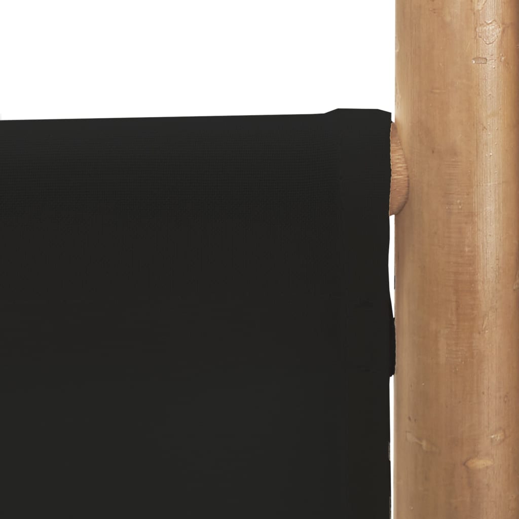 Bamboo & Canvas 5-Panel Folding Room Divider - 200 cm