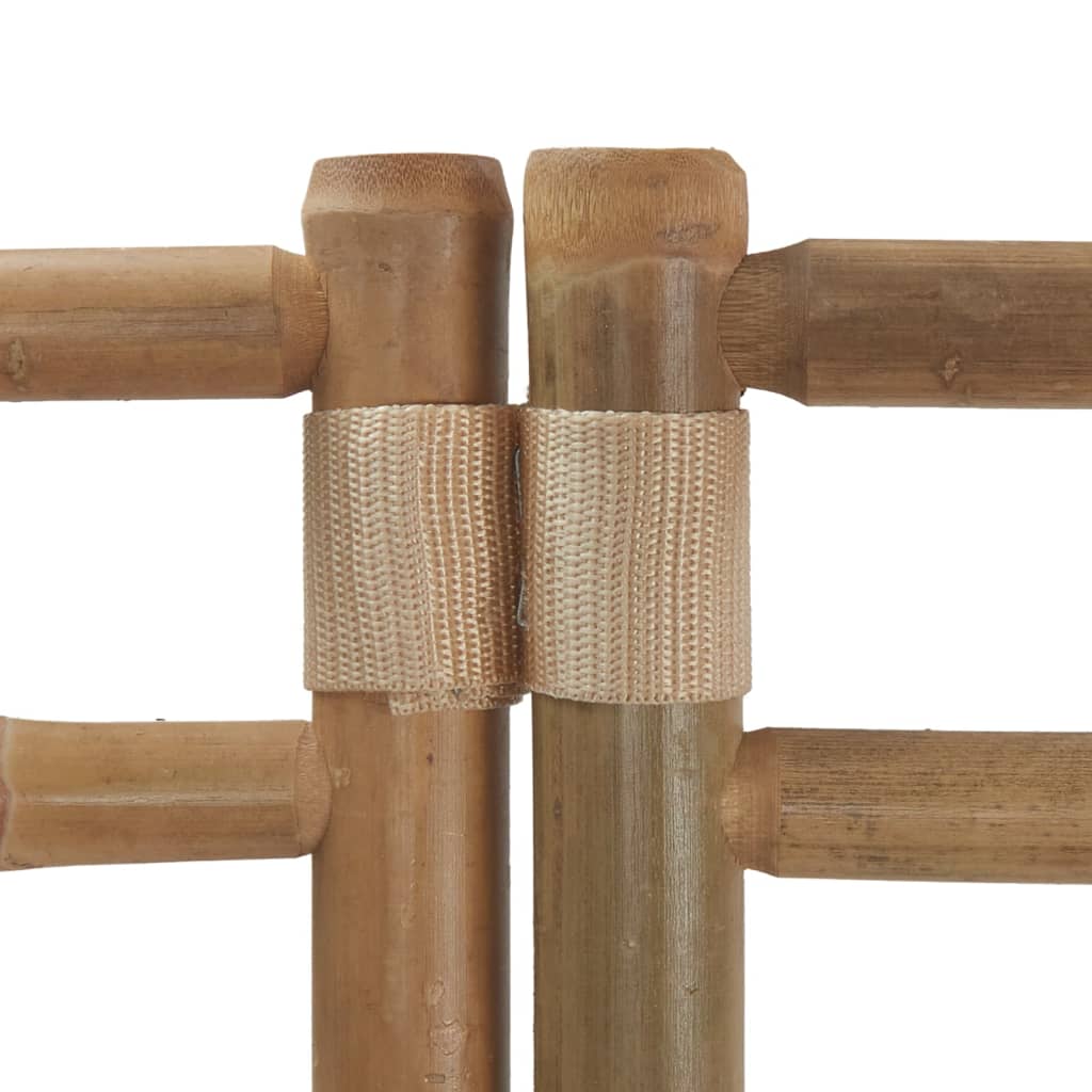 Elegant 6-Panel Bamboo & Canvas Room Divider - 240cm, Natural