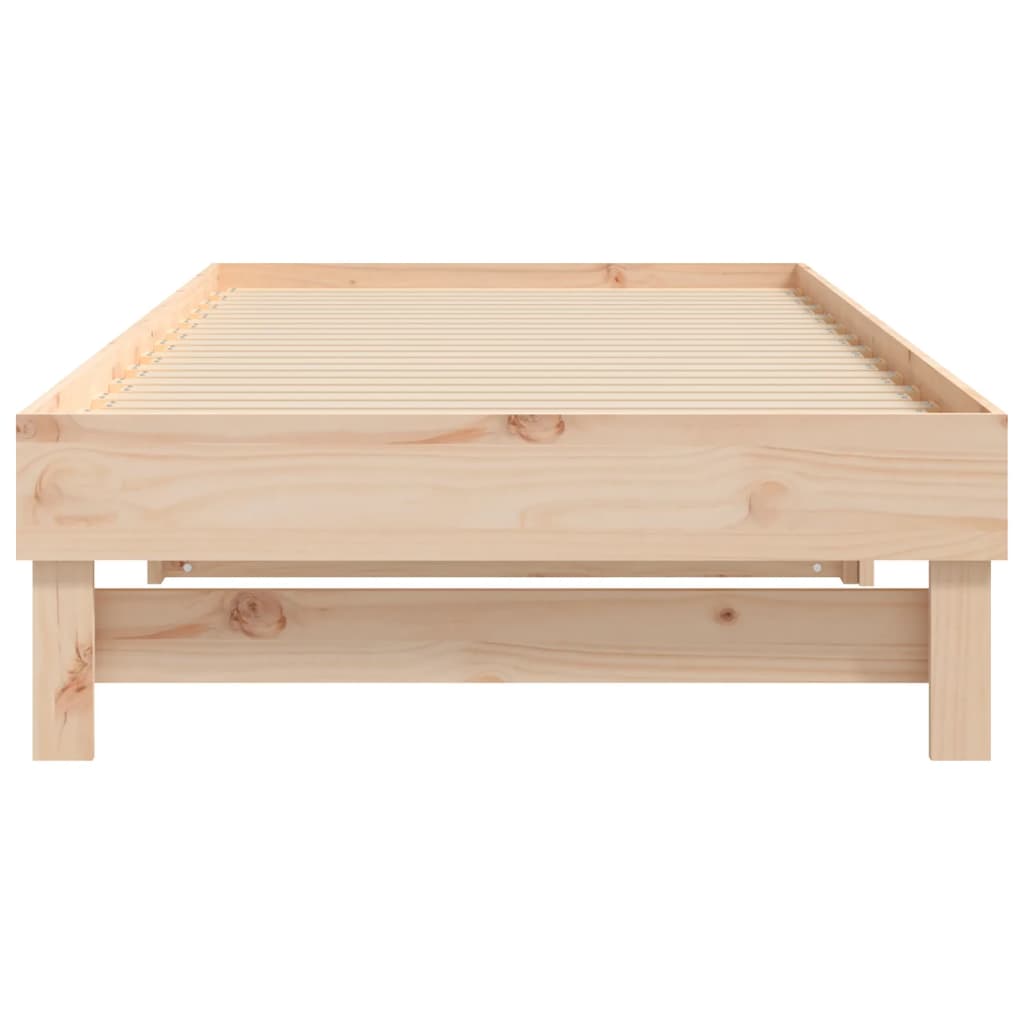 Solid Pine Pull-Out Day Bed Frame 2x(80x200) cm - No Mattress