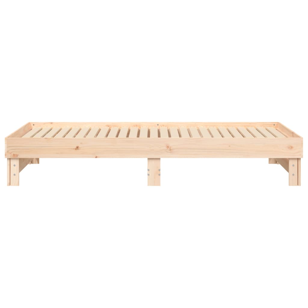 Solid Pine Pull-Out Day Bed Frame 2x(80x200) cm - No Mattress