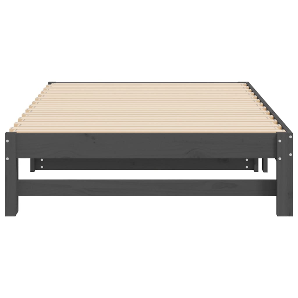 Grey Pull-out Day Bed Frame 2x(100x200) cm - No Mattress Included