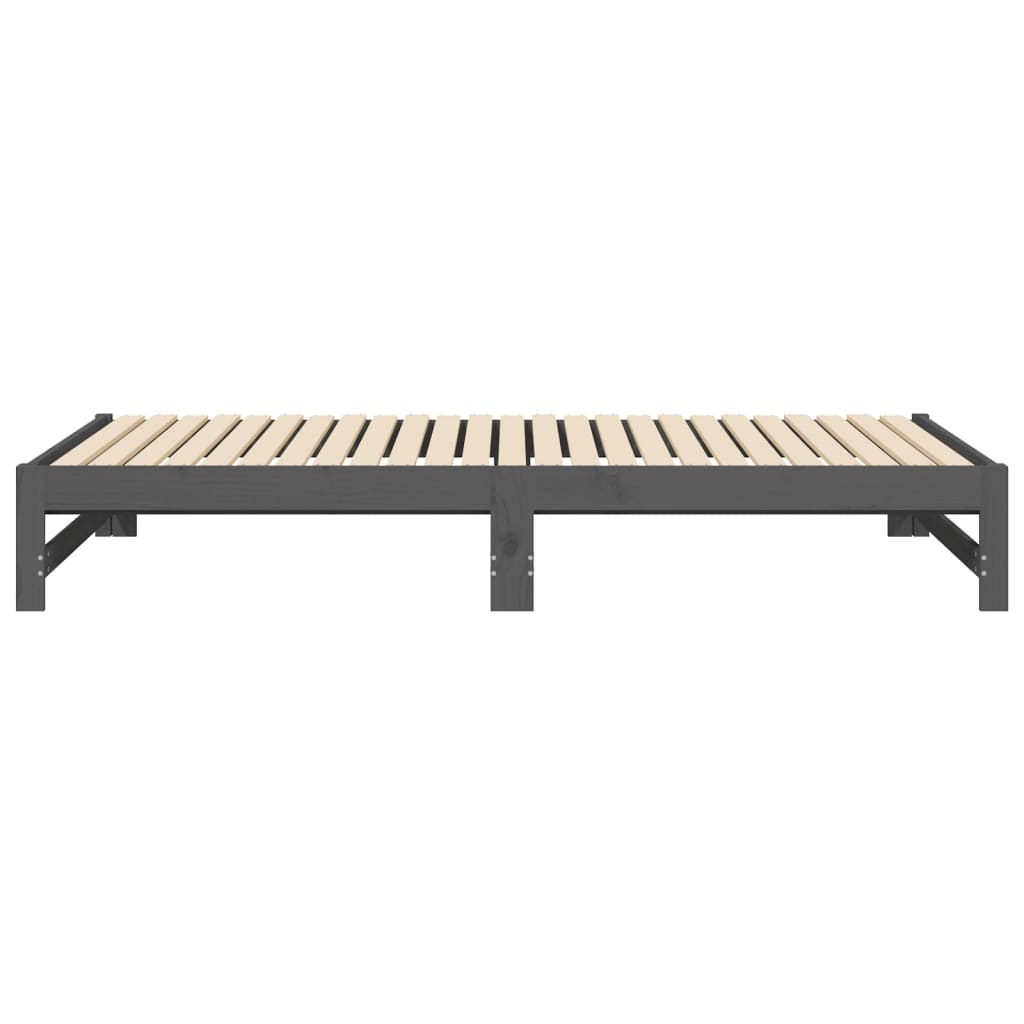 Grey Pull-out Day Bed Frame 2x(100x200) cm - No Mattress Included