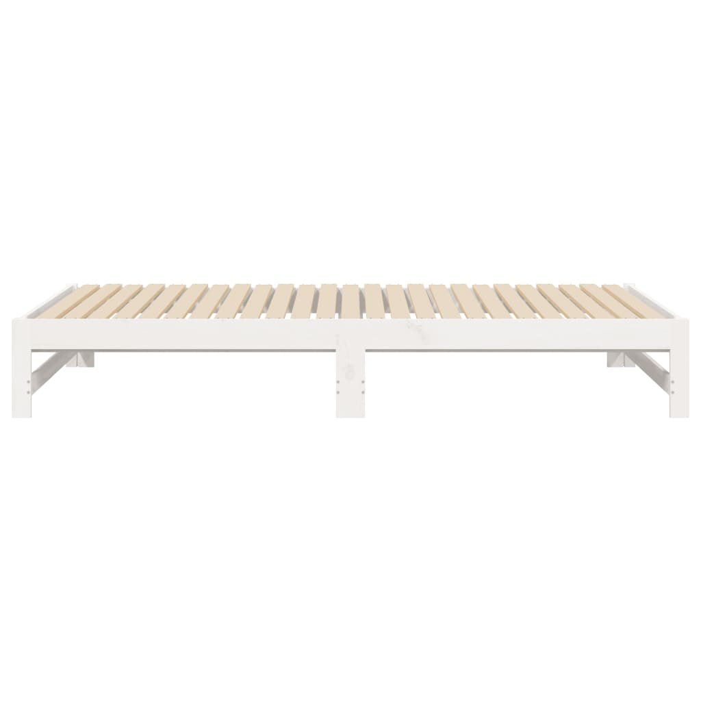 White Pull-out Day Bed Frame - 2x(90x200) cm, No Mattress Included