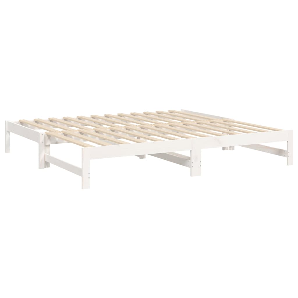 White Pull-Out Day Bed Frame 2x(90x190) cm - No Mattress Included