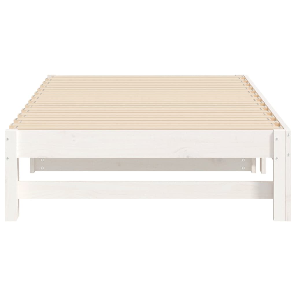 White Pull-Out Day Bed Frame 2x(90x190) cm - No Mattress Included