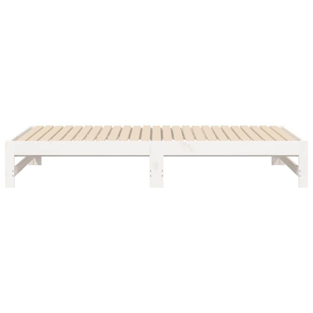 White Pull-Out Day Bed Frame 2x(90x190) cm - No Mattress Included