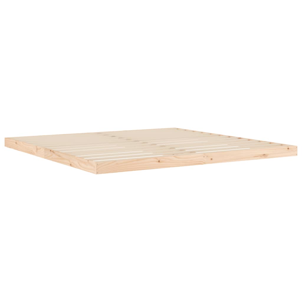 Solid Pine Wood Bed Frame 200x200 cm - No Mattress Included