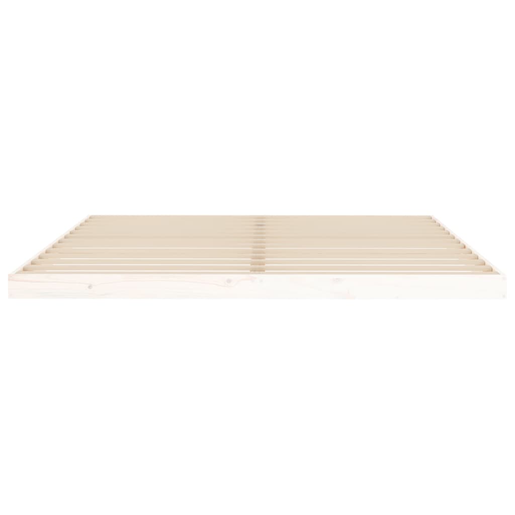Solid Pine Wood Super King Bed Frame, White 180x200 cm