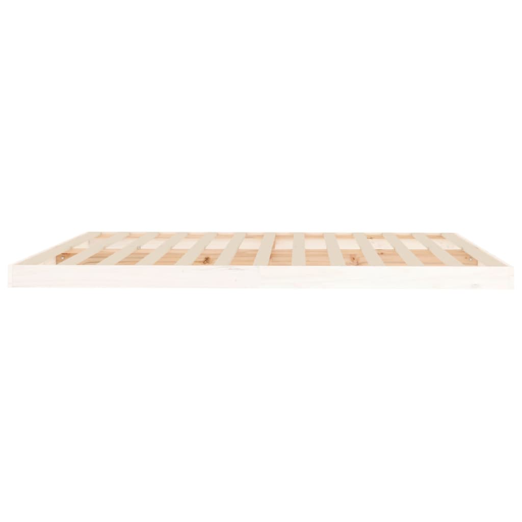 Solid Pine Wood Super King Bed Frame, White 180x200 cm