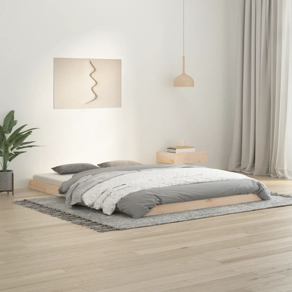 Solid Pine Wood Bed Frame 140x200 cm - No Mattress Included