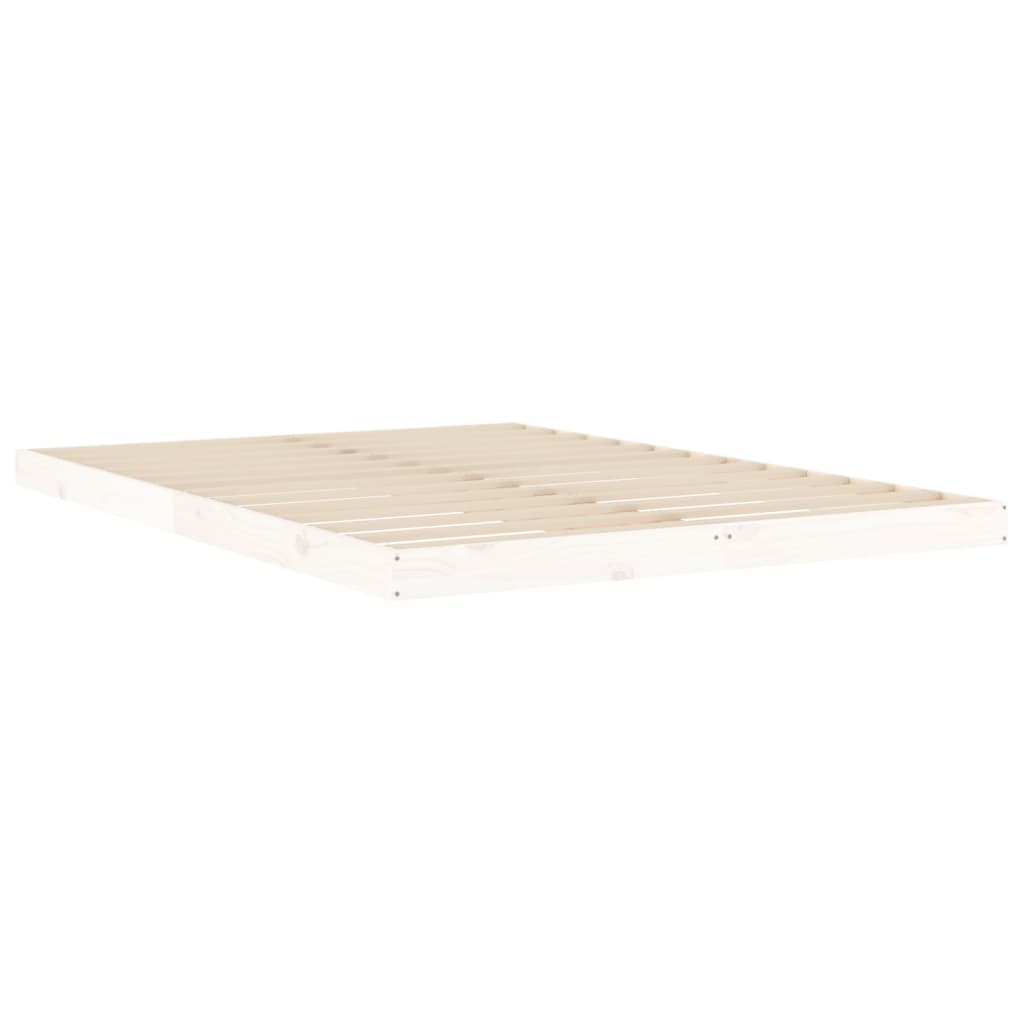 White Solid Pine Bed Frame 140x200 cm - No Mattress Included