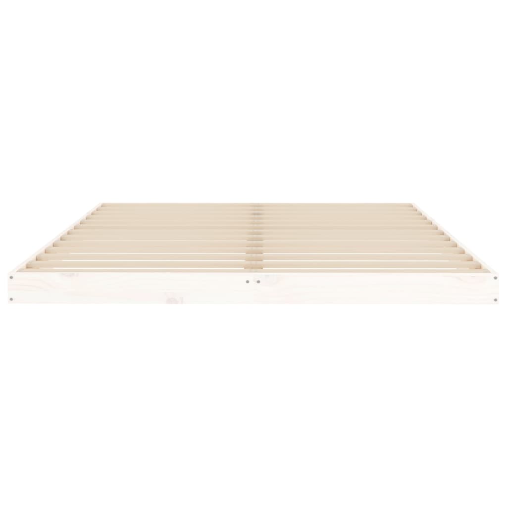 White Solid Pine Bed Frame 140x200 cm - No Mattress Included