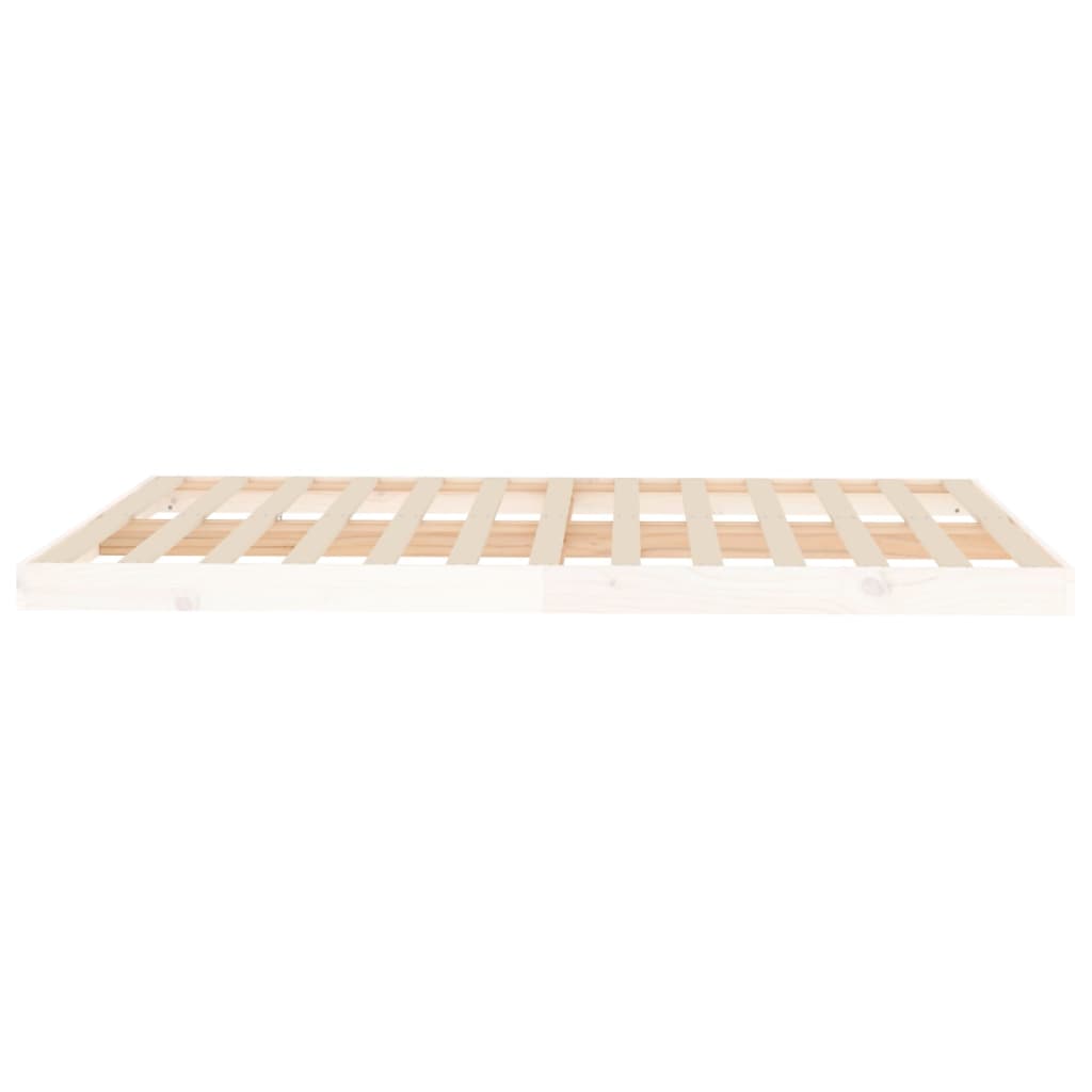 White Solid Pine Bed Frame 140x200 cm - No Mattress Included