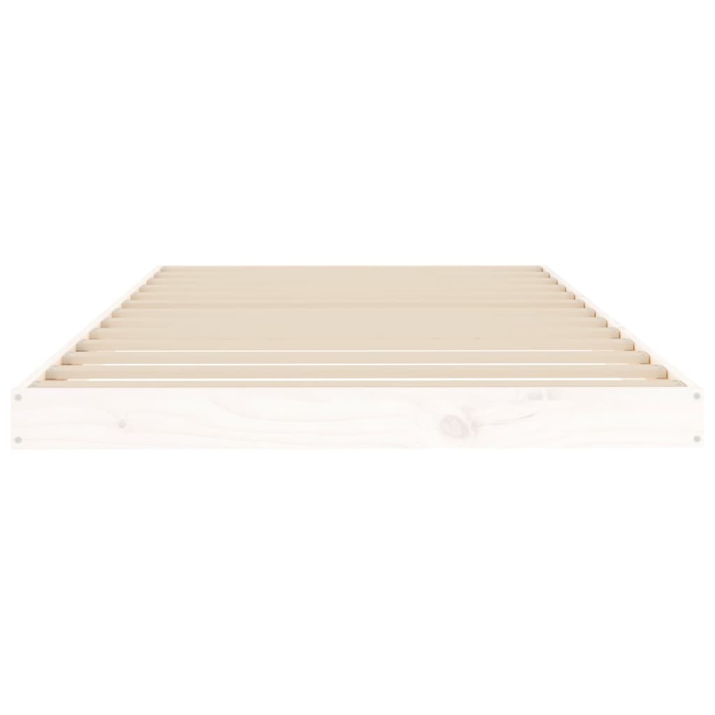White Solid Pine Wood Bed Frame 100x200 cm (No Mattress)