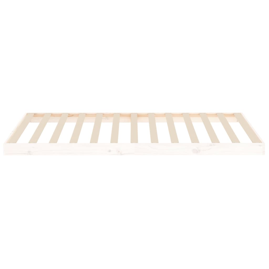 White Solid Pine Wood Bed Frame 100x200 cm (No Mattress)