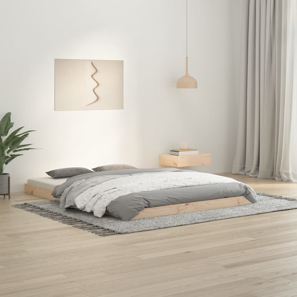Bed Frame without Mattress 135x190 cm Double Double Solid Wood Pine