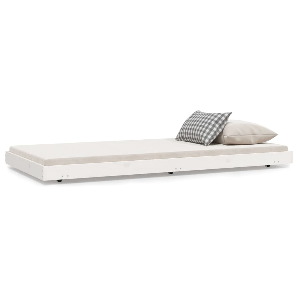 Solid Pine Wood Bed Frame - White 75x190 cm Small Single