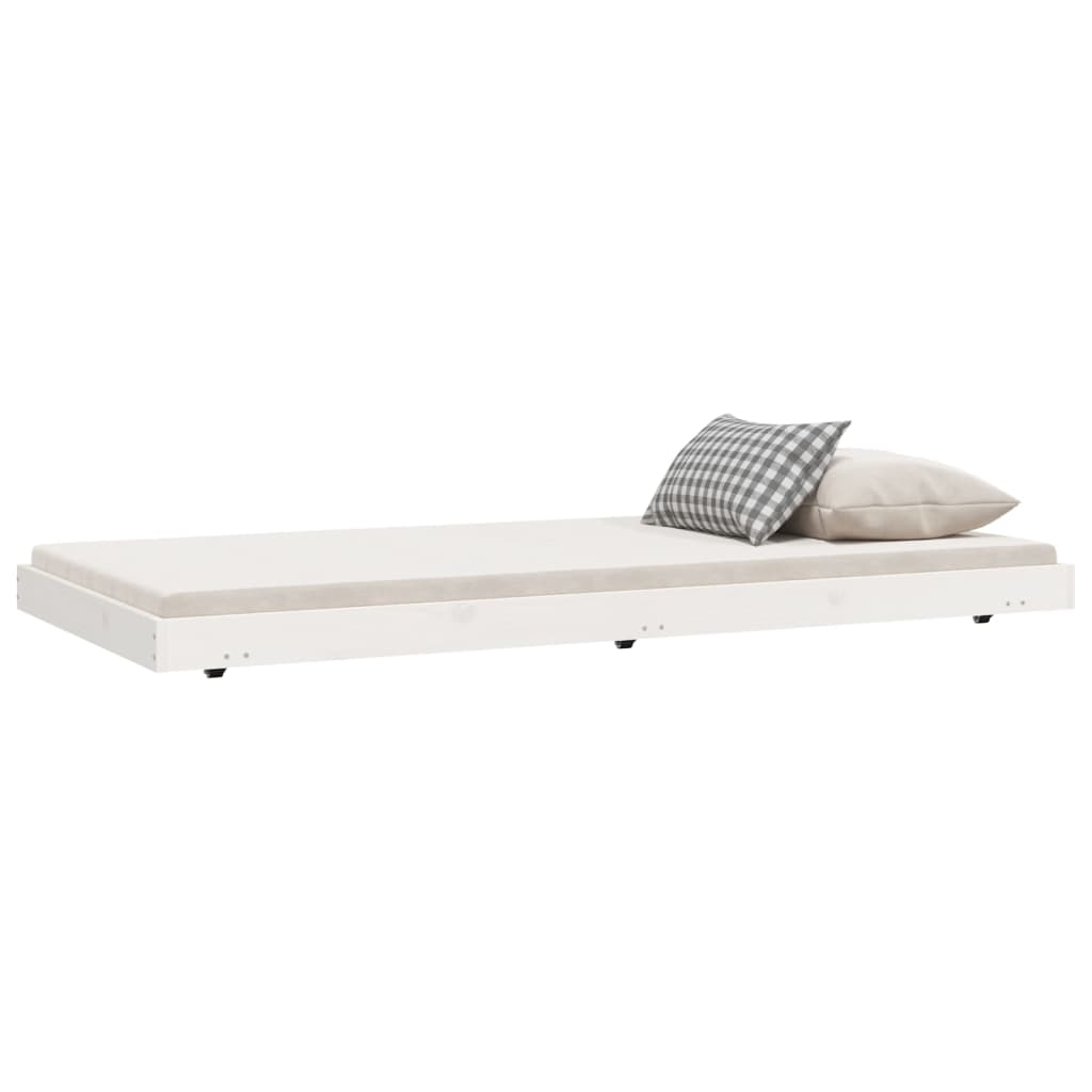 Solid Pine Wood Bed Frame - White 75x190 cm Small Single