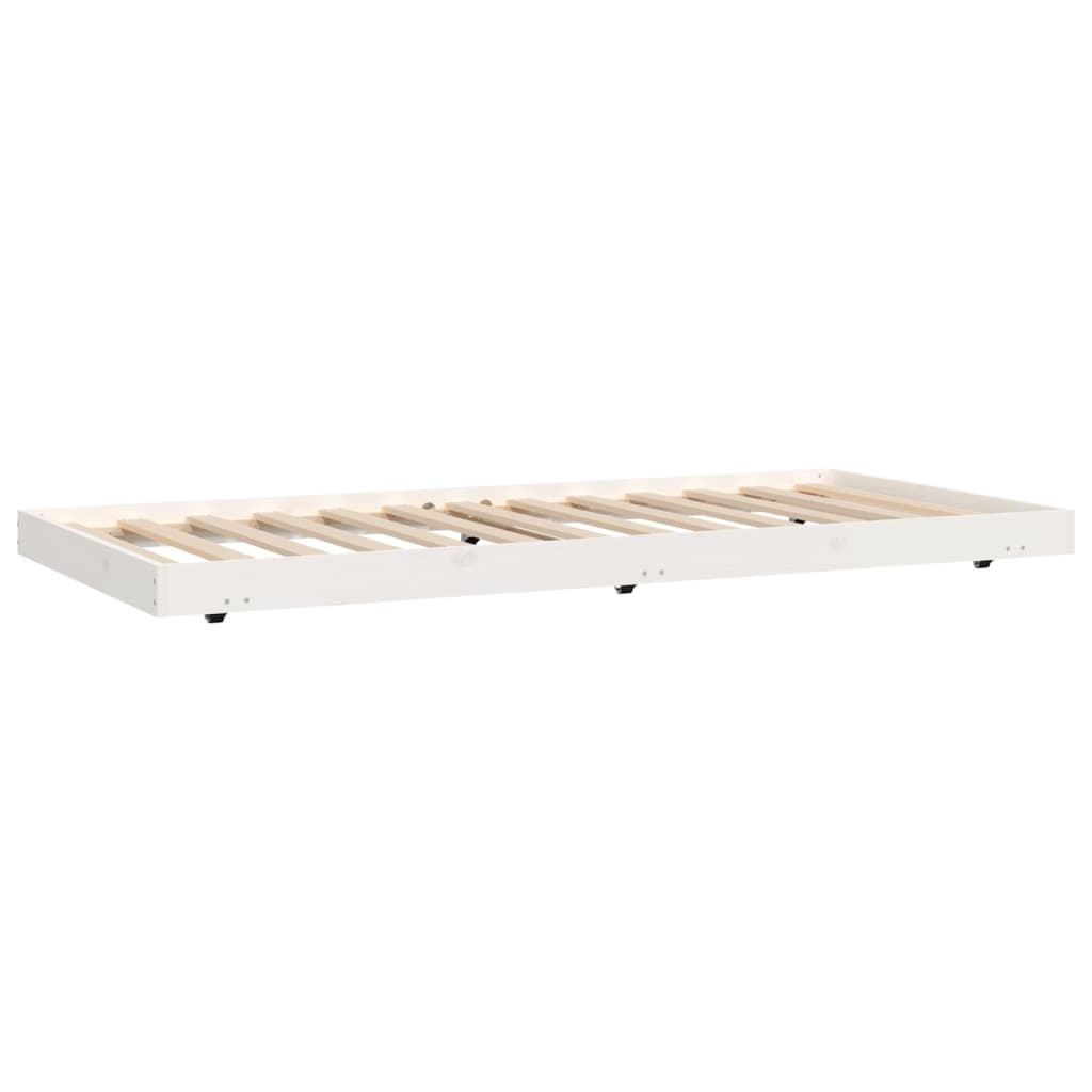 Solid Pine Wood Bed Frame - White 75x190 cm Small Single