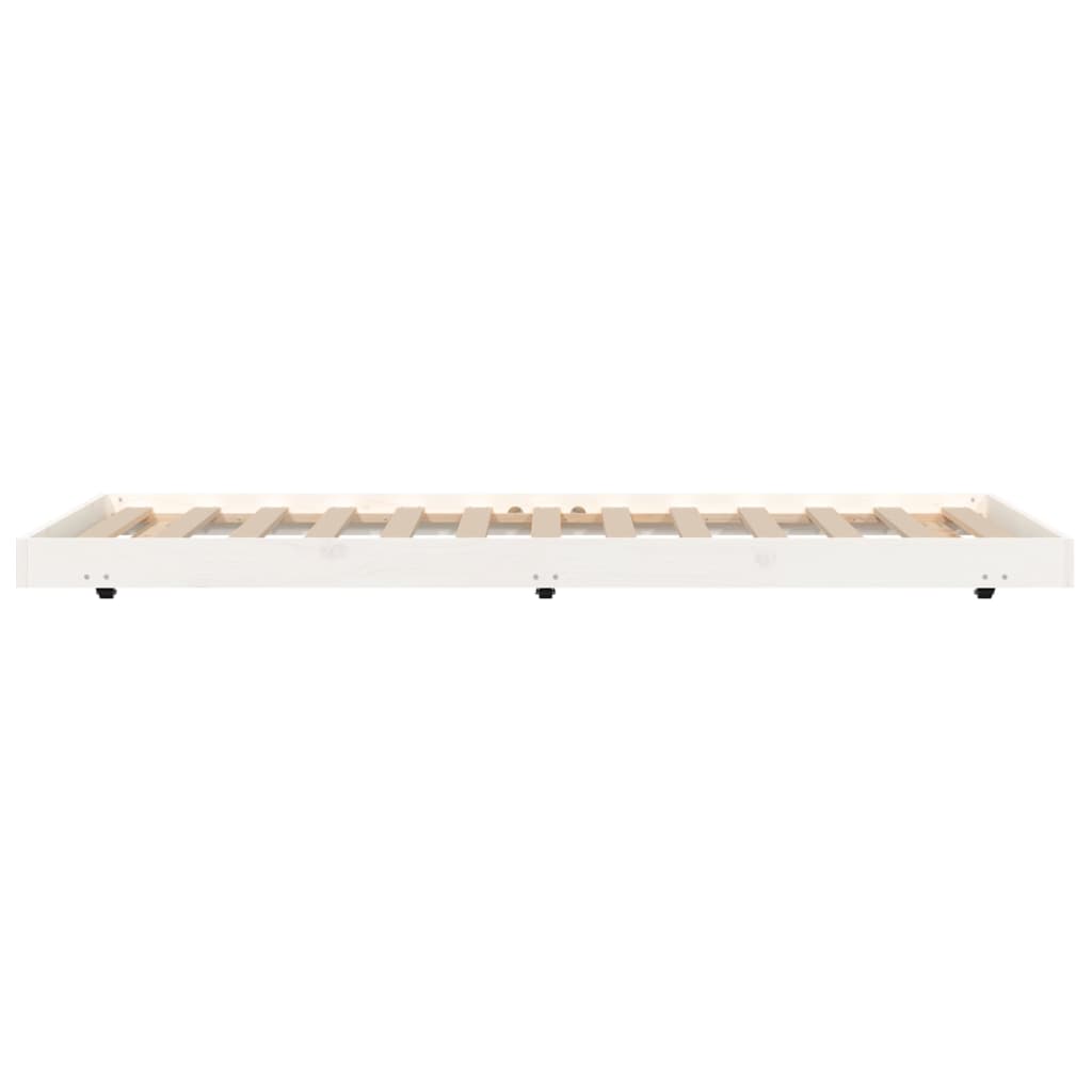 Solid Pine Wood Bed Frame - White 75x190 cm Small Single
