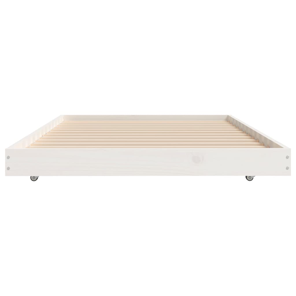 Solid Pine Wood Bed Frame - White 75x190 cm Small Single