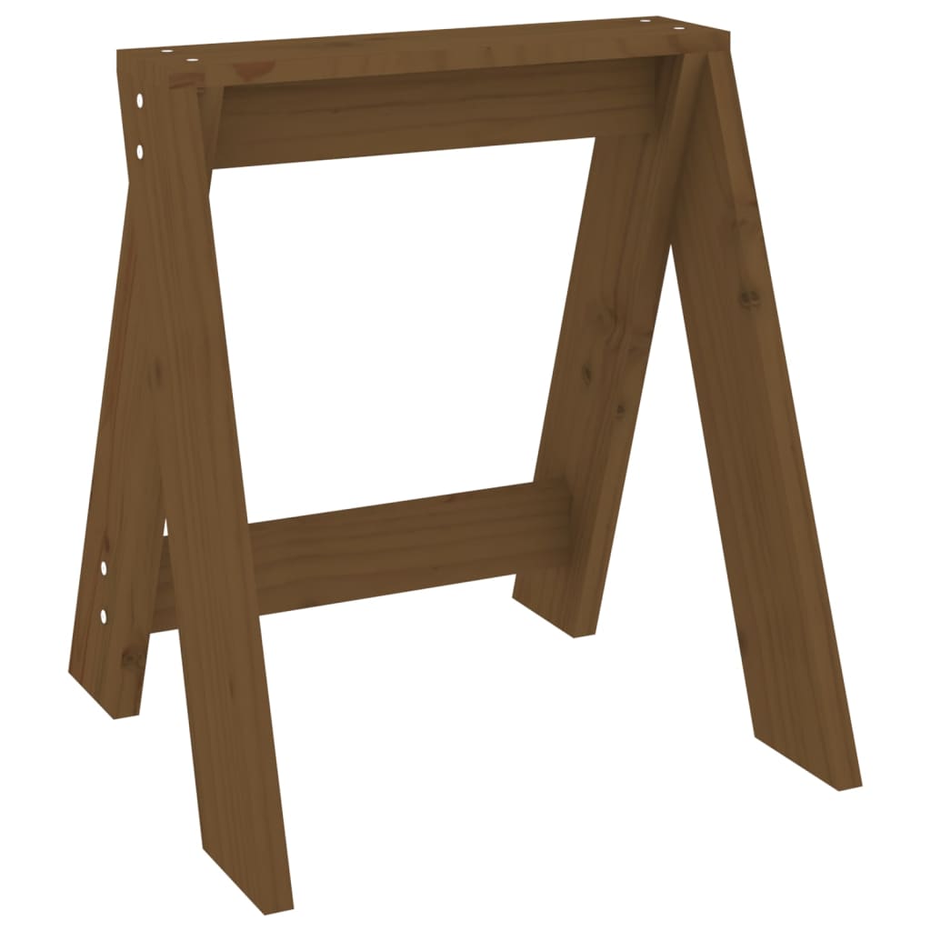 Solid Pine Wood Stools 2pcs - Honey Brown 40x40x45 cm