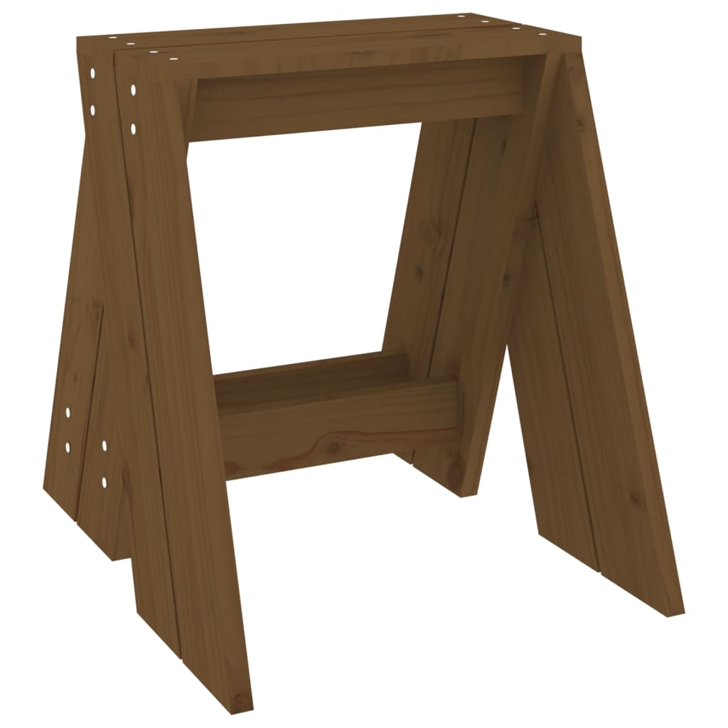 Solid Pine Wood Stools 2pcs - Honey Brown 40x40x45 cm