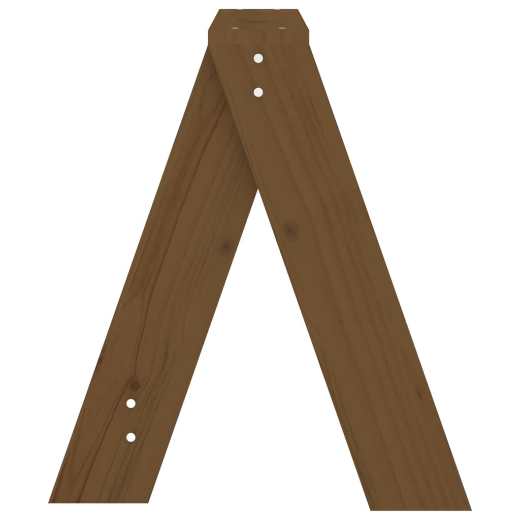 Solid Pine Wood Stools 2pcs - Honey Brown 40x40x45 cm