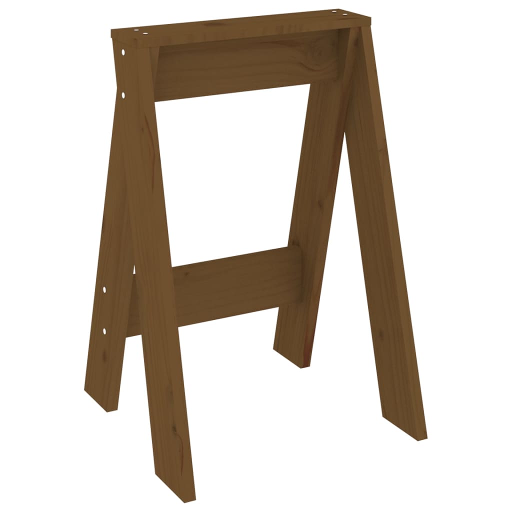 Solid Pine Wood Stools, 2 pcs, Honey Brown, 40x40x60 cm