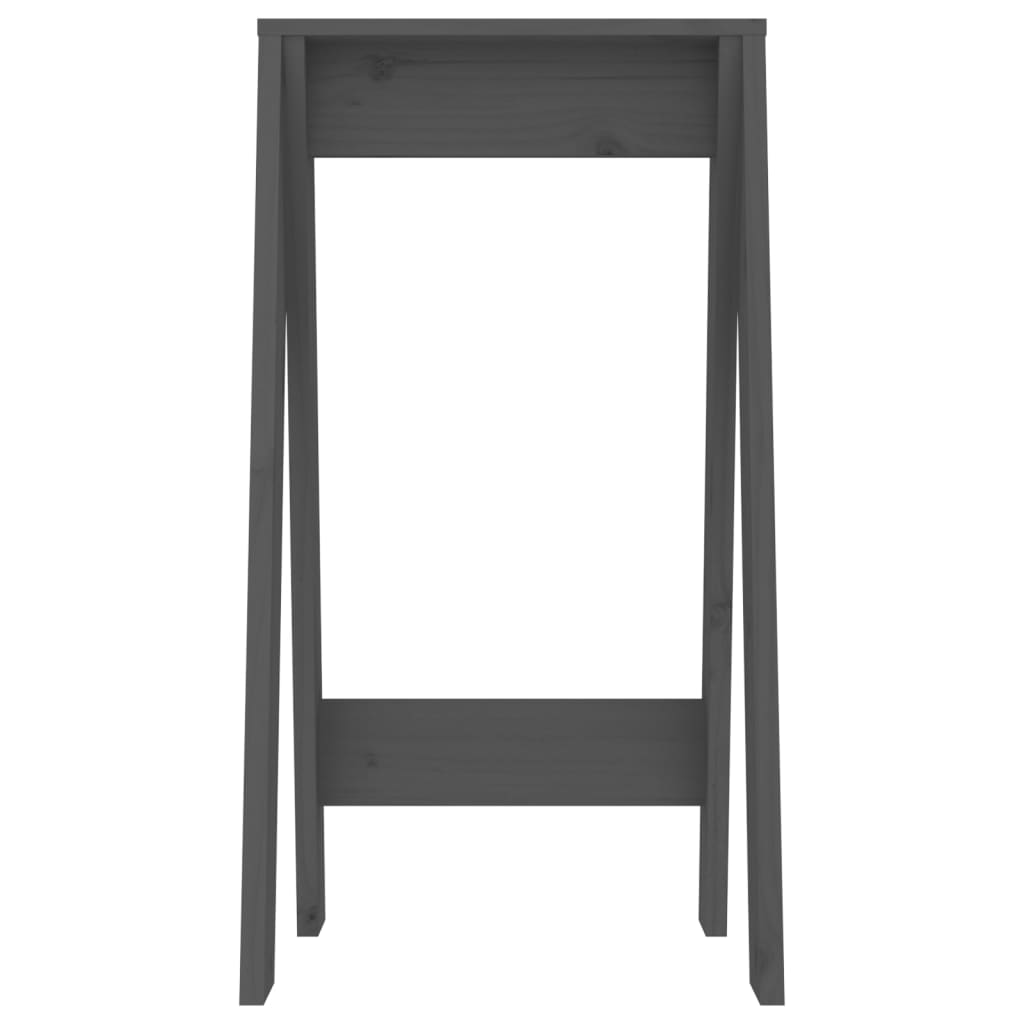 Solid Pine Wood Stools - 2pcs, Grey, 40x40x75 cm