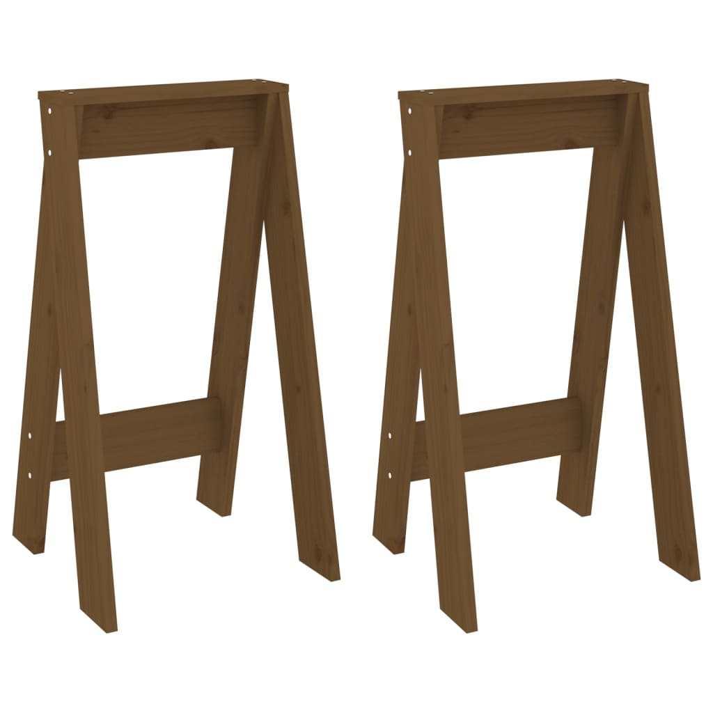 Solid Pine Wood Stools, 2 Pcs, 40x40x75 cm, Honey Brown Finish