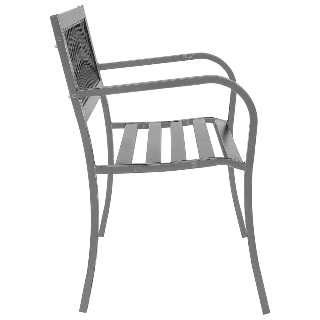 Elegant Black Steel Garden Bench - 120 cm