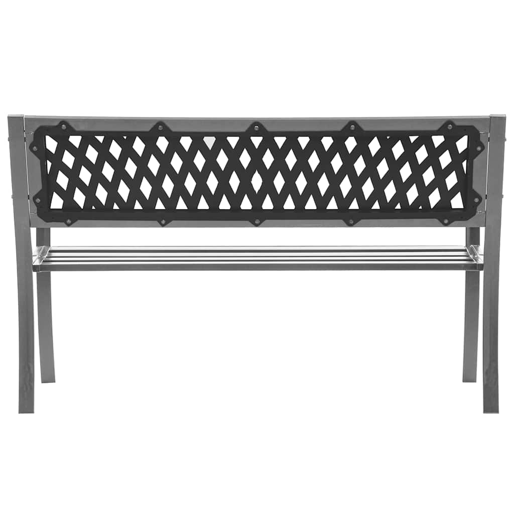 Elegant Black Steel Garden Bench - 120 cm